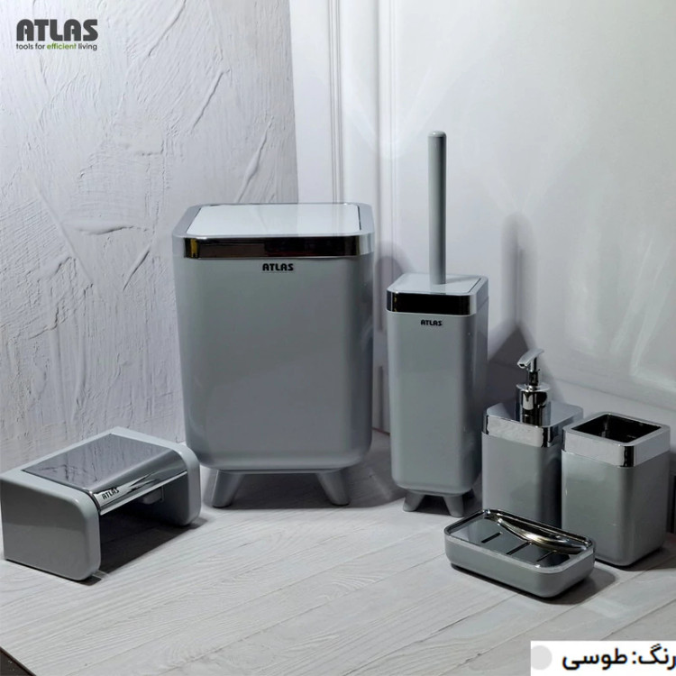 ست سطل و فرچه اطلس مدل هانیس طرح استیل کد 202