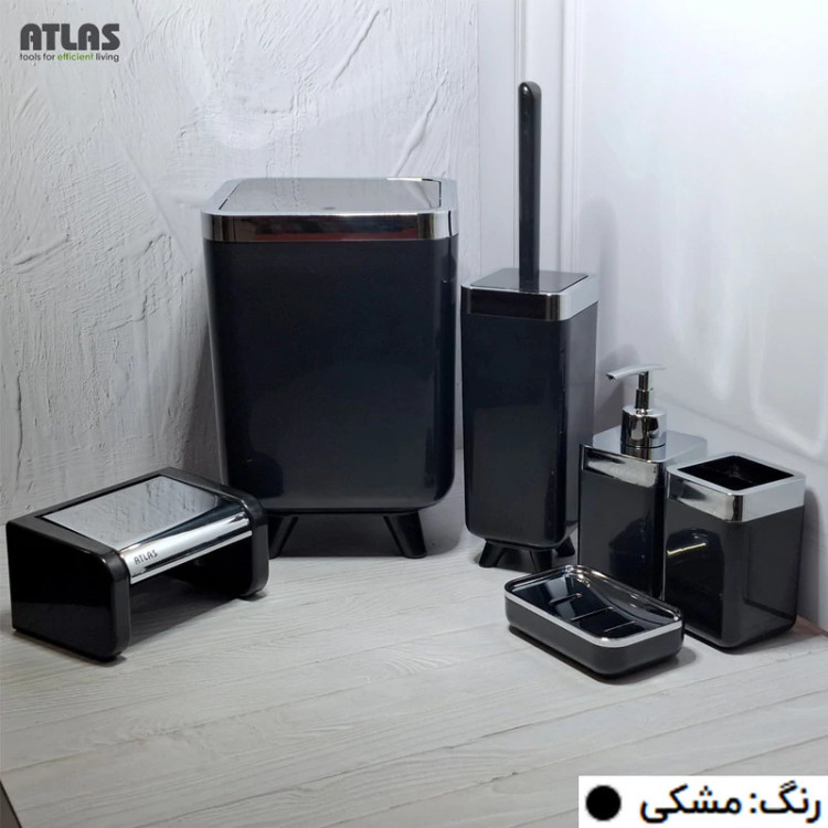 ست سطل و فرچه اطلس مدل هانیس طرح استیل کد 202